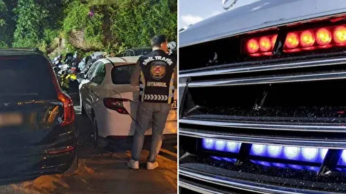 Beyoğlu'nda usulsüz çakar kullanan sürücüye para cezası