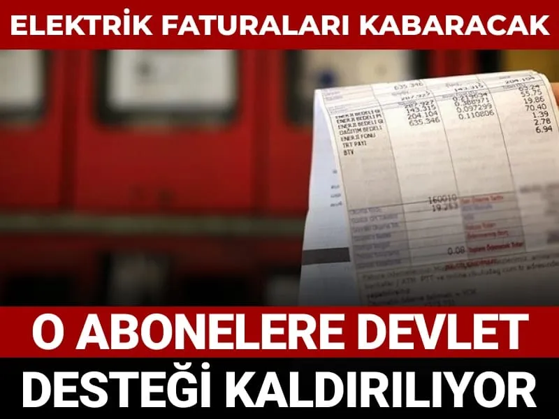Elektrik faturaları kabaracak! O abonelere devlet desteği kaldırılıyor