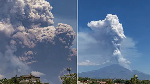 Etna'da patlama: Yanardağı güçlü şekilde kül ve lav püskürttü