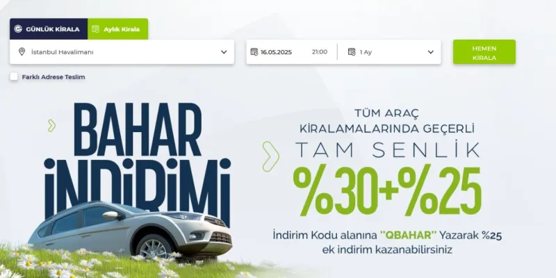 Kurumsal Araç Kiralamada Şok İndirimler! Qcar Fırsatları